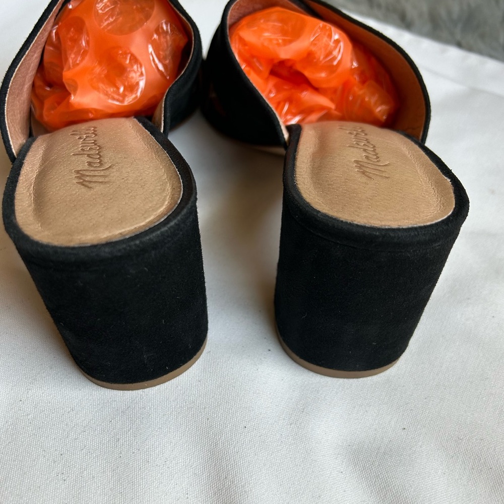 Madewell The Greer Mule Sandal in Black Suede Size 8 - Picture 7 of 7